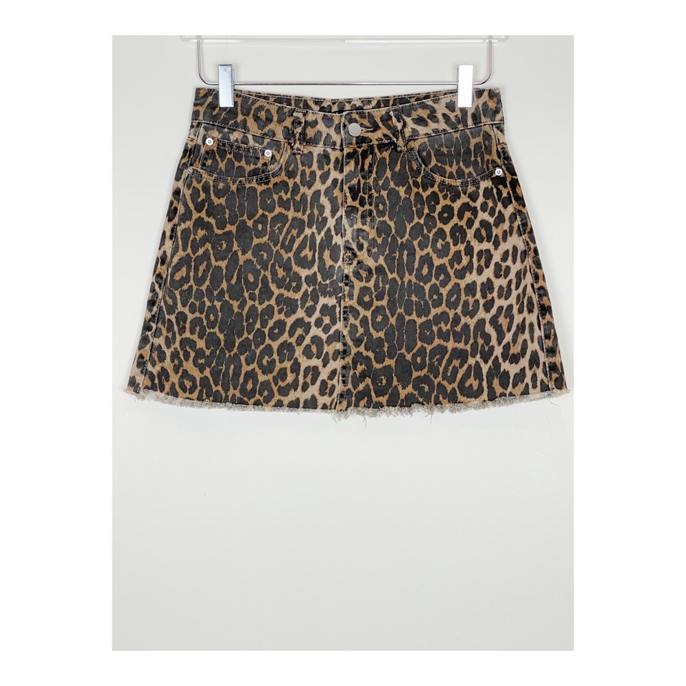 ZARA | Leopard print denim skirt | TRF Collection